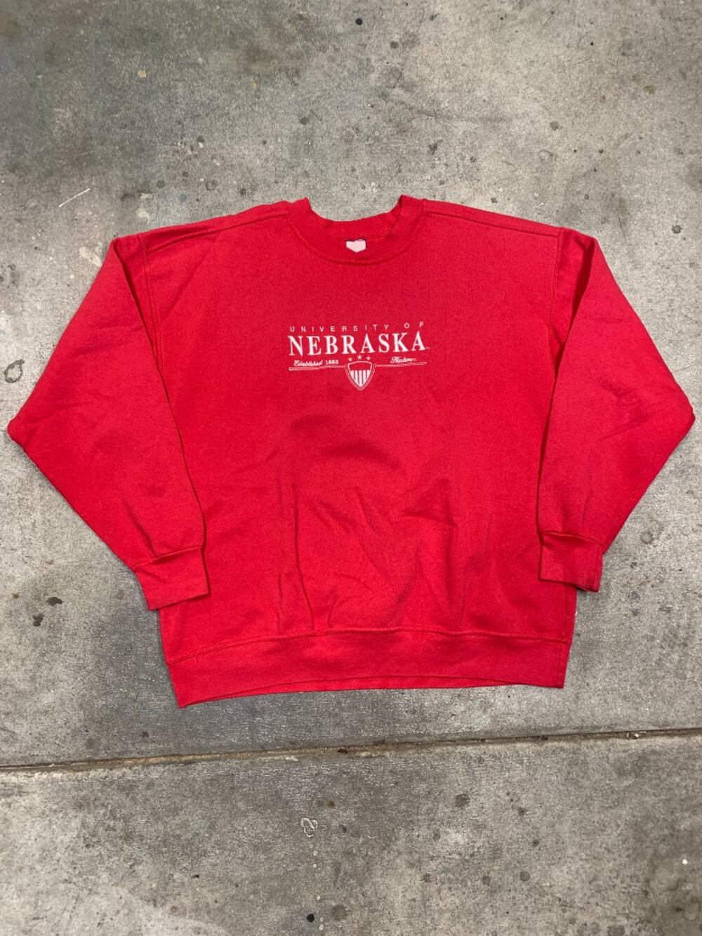Vintage 90's University of Nebraska Huskers Crewneck Hoodie.